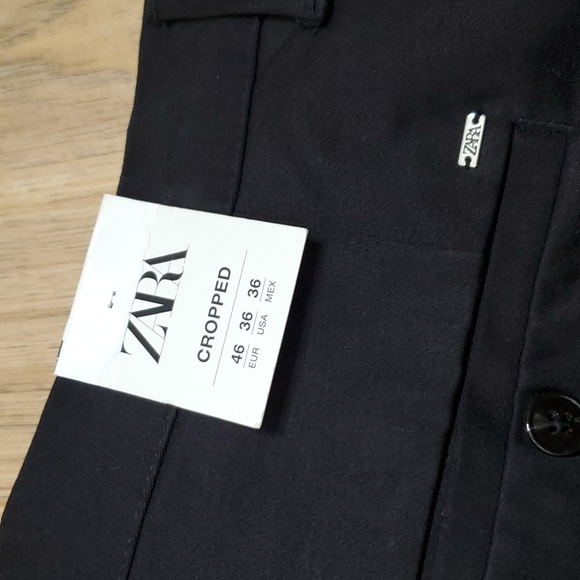 Zara Black Plus Size Cropped Fit Trouser Pants - Picture 2 of 12